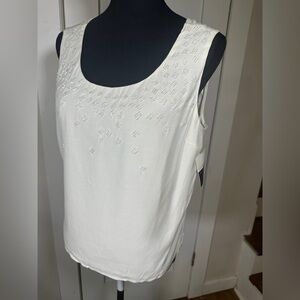 VINTAGE NWT Liz Claiborne White Sleeveless Women's Top